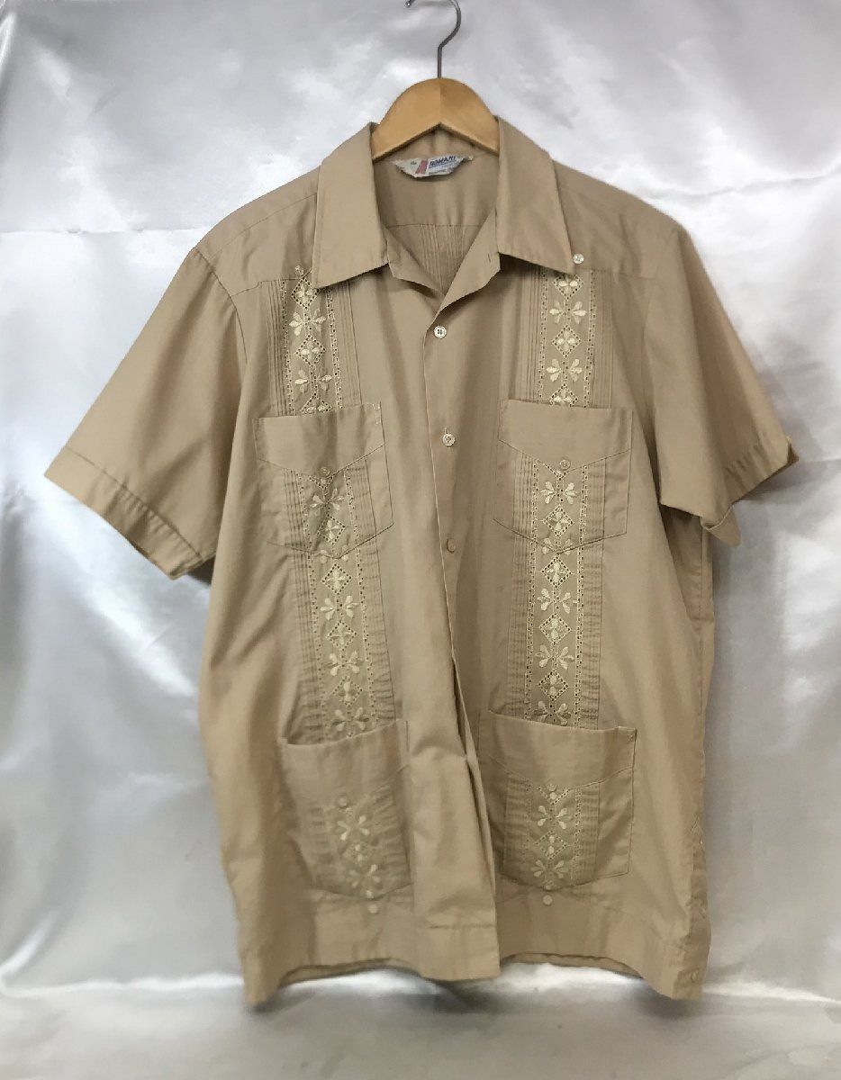 70~80s ROMANI ロマニ GYAYABERA SHIRTS オープン キューバシャツ 開襟 ヴィンテージ サイズL