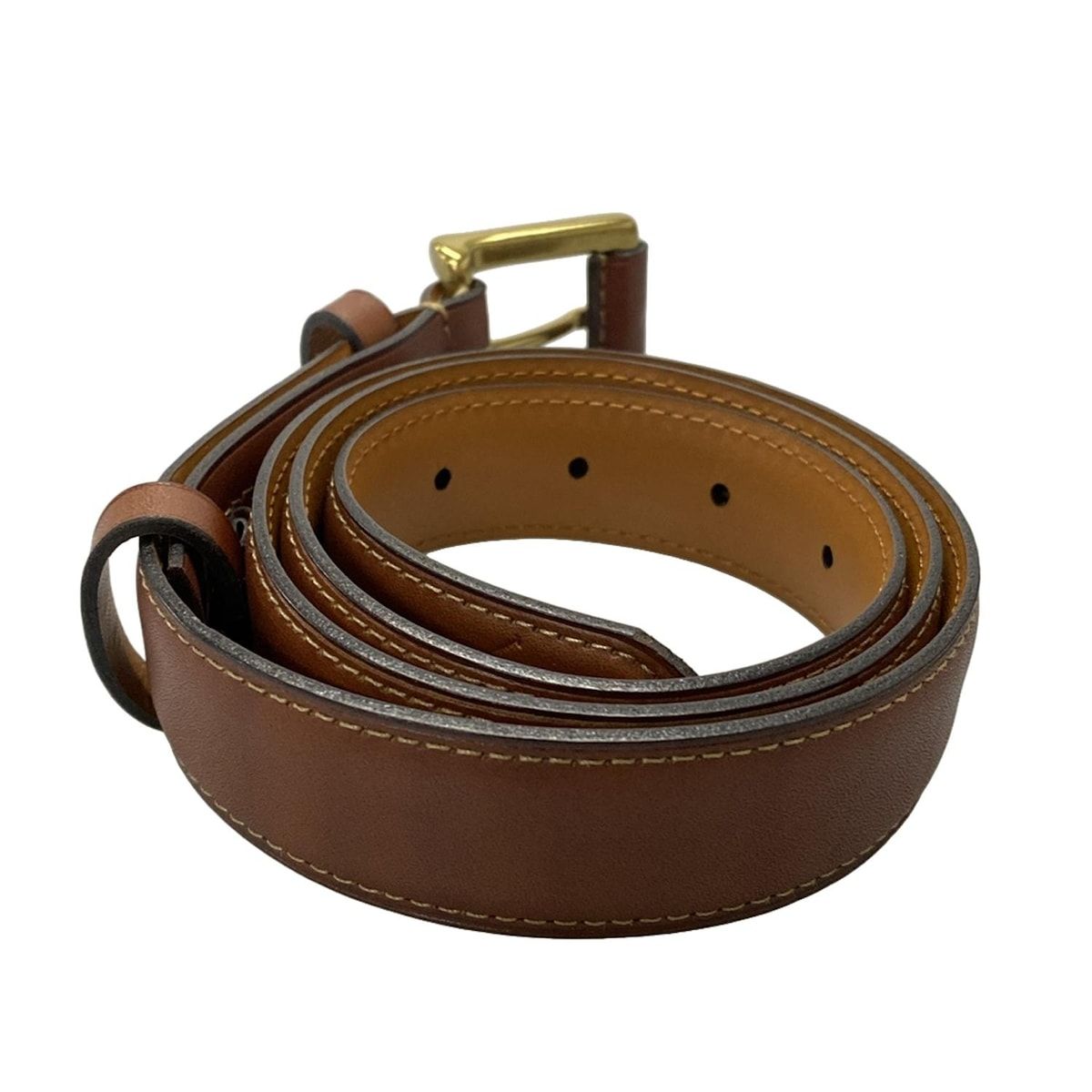Polo Ralph Lauren レザーベルト　金バックル　ブラウン デコラティブバックル レザー ベルト（ベルト）｜POLO RALPH