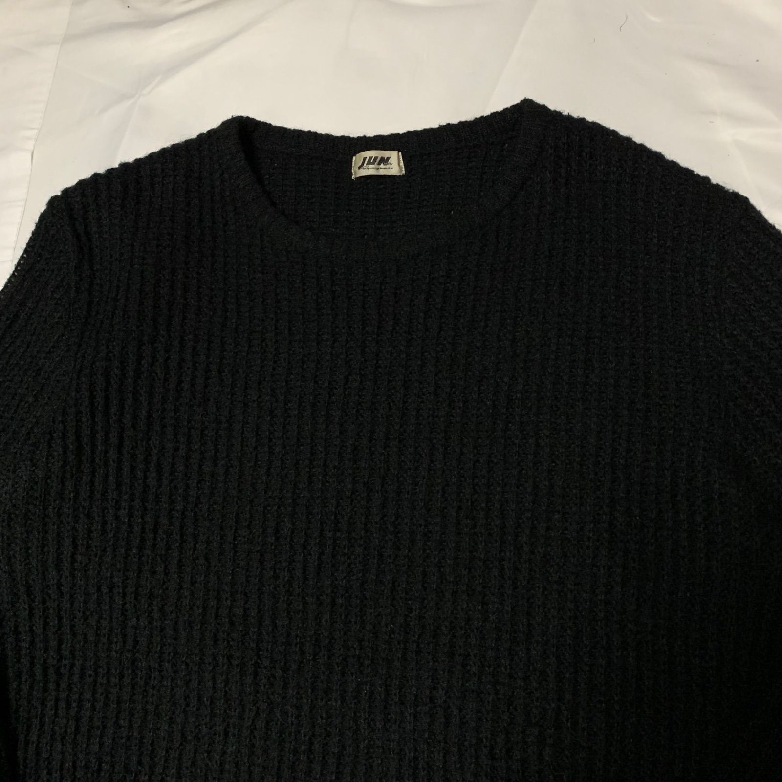 JUN MEN Black Mohair Knit Sweater