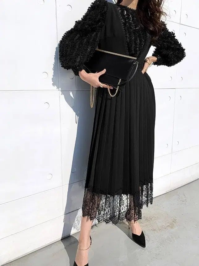 ジュローグ プリーツ ONE PIECE ブラック