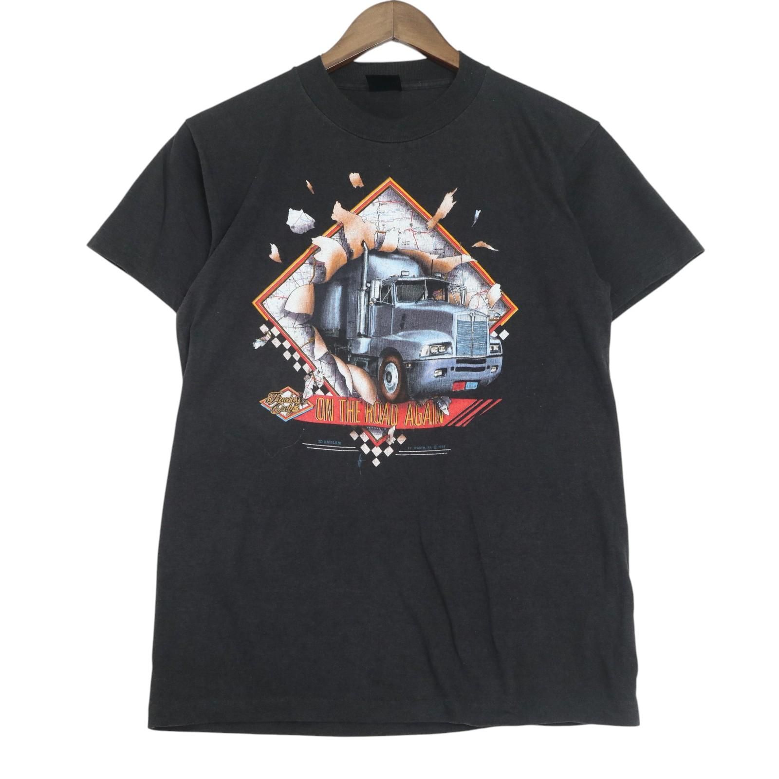 90年代 3D EMBLEM Truckers Only Tシャツ ブラック (メンズ M 90年代 3D EMBLEM Truckers Only Tシャツ ブラック (メンズ M
