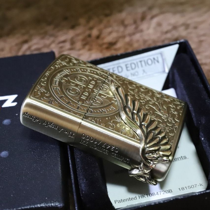 ZIPPO エンジェルウイング 限定ナンバー入り 真鍮古美3面加工 限定 