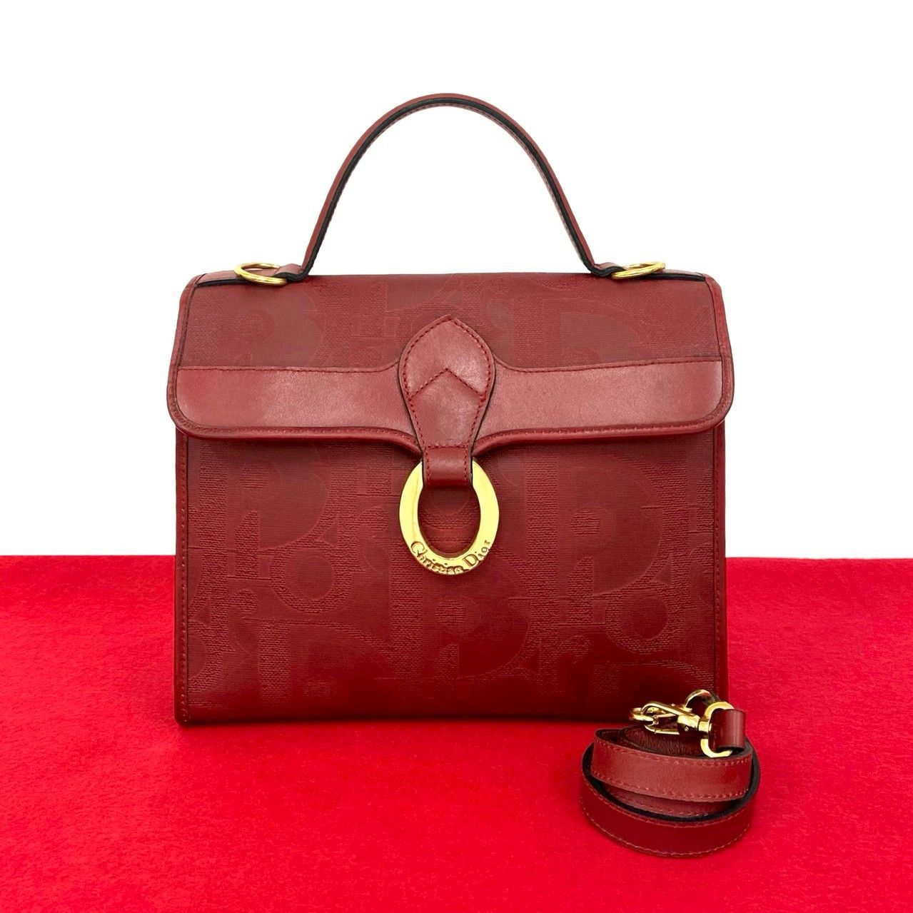 極 美品 Christian Dior クリスチャンディオール ロゴ 金具 トロッター 