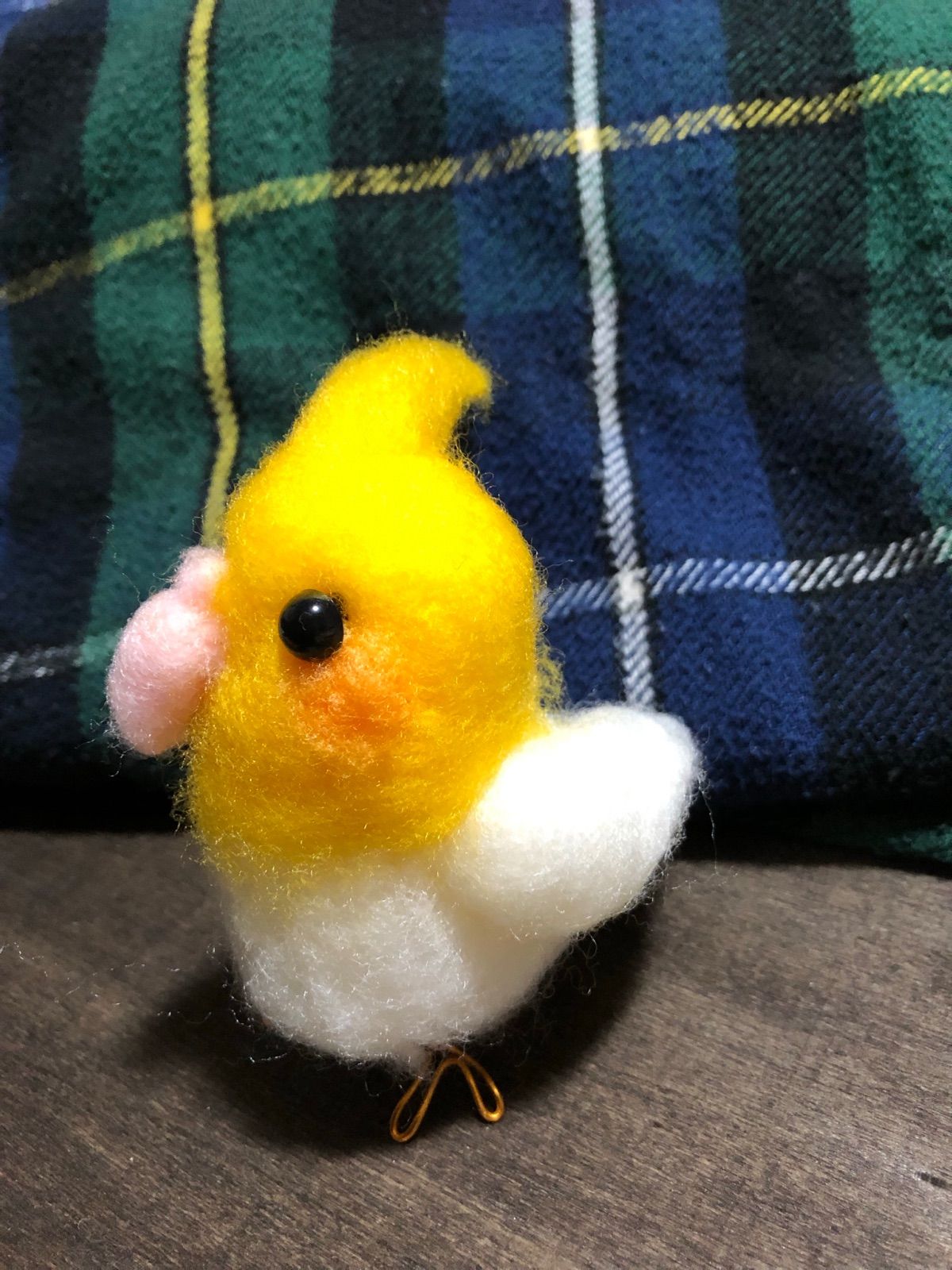 フェルト羊毛のオカメインコ