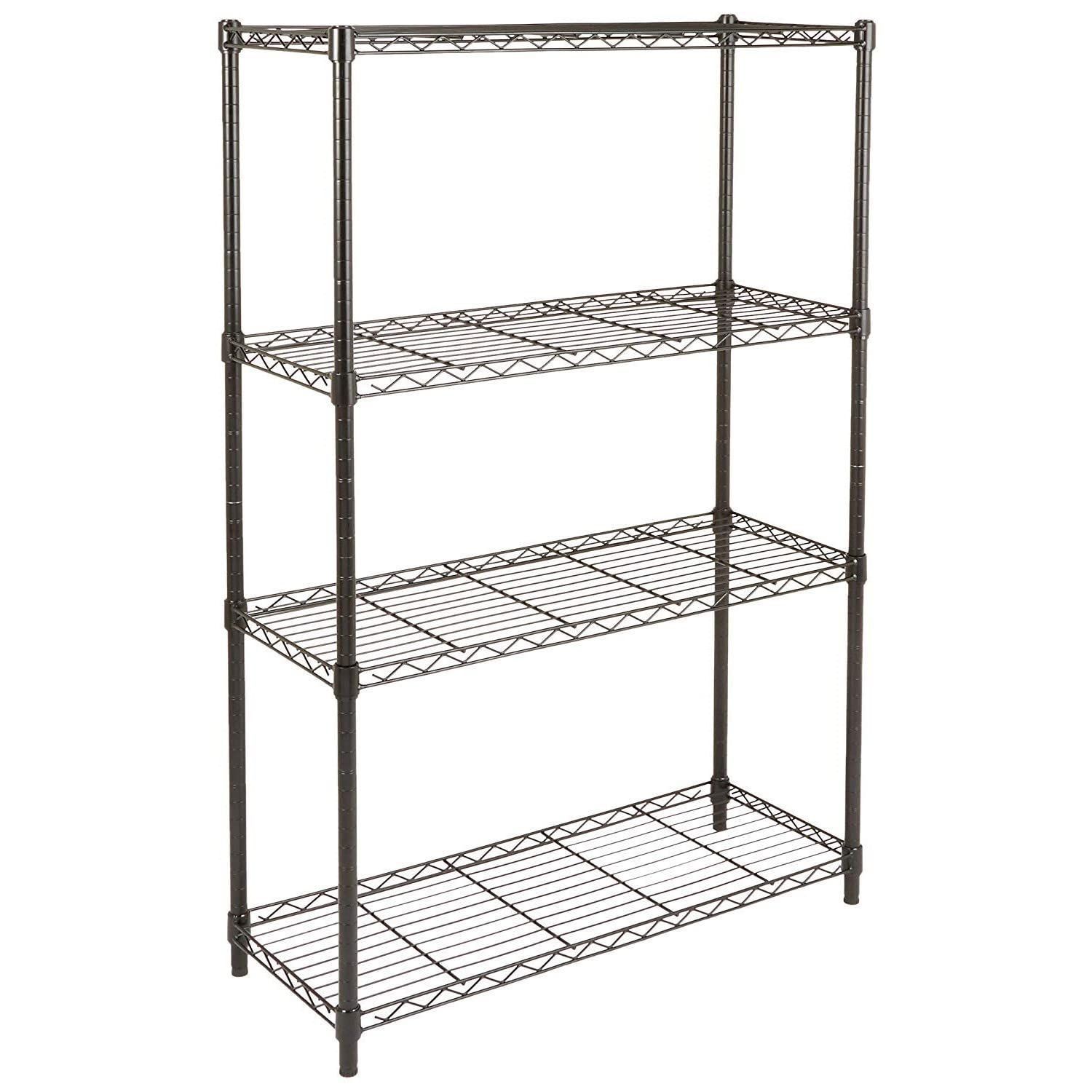 4段スチールラック 棚 メタルラック 耐荷重635kg 幅91.4 x ベーシック 奥行35.6 x 高さ137.2cm ブラック