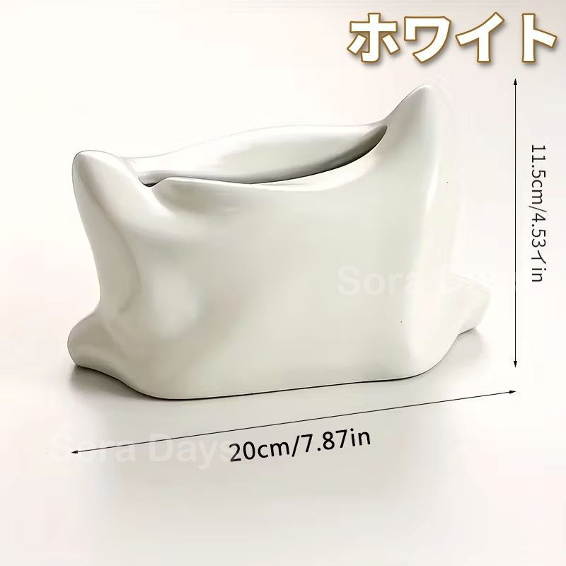 ティッシュケース セラミック 長方形 陶器 おしゃれ シンプル エレガント ナチュラル 感 モダン スタイリッシュ インテリア 北欧 リビング ダイニング コーヒーテーブル 寝室 デスクトップ収納 ティッシュボックス ホワイト グリーン 20×11.5