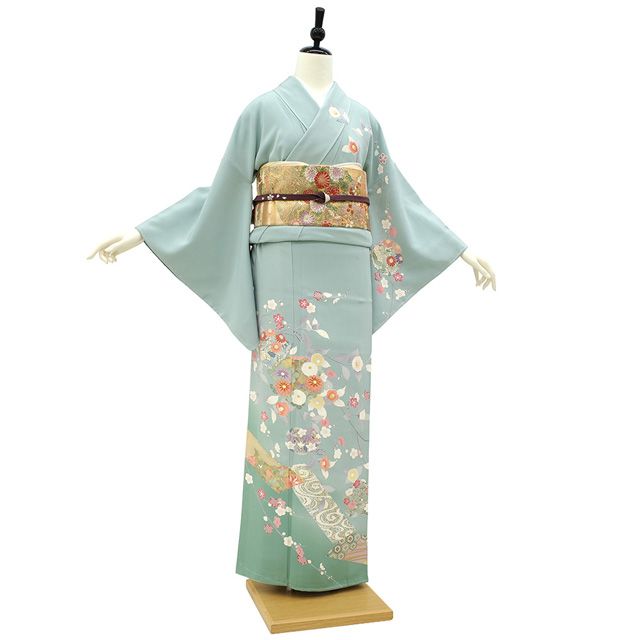 新古品】 訪問着 着物 正絹 袷 未使用 フォーマル 手描き友禅 水