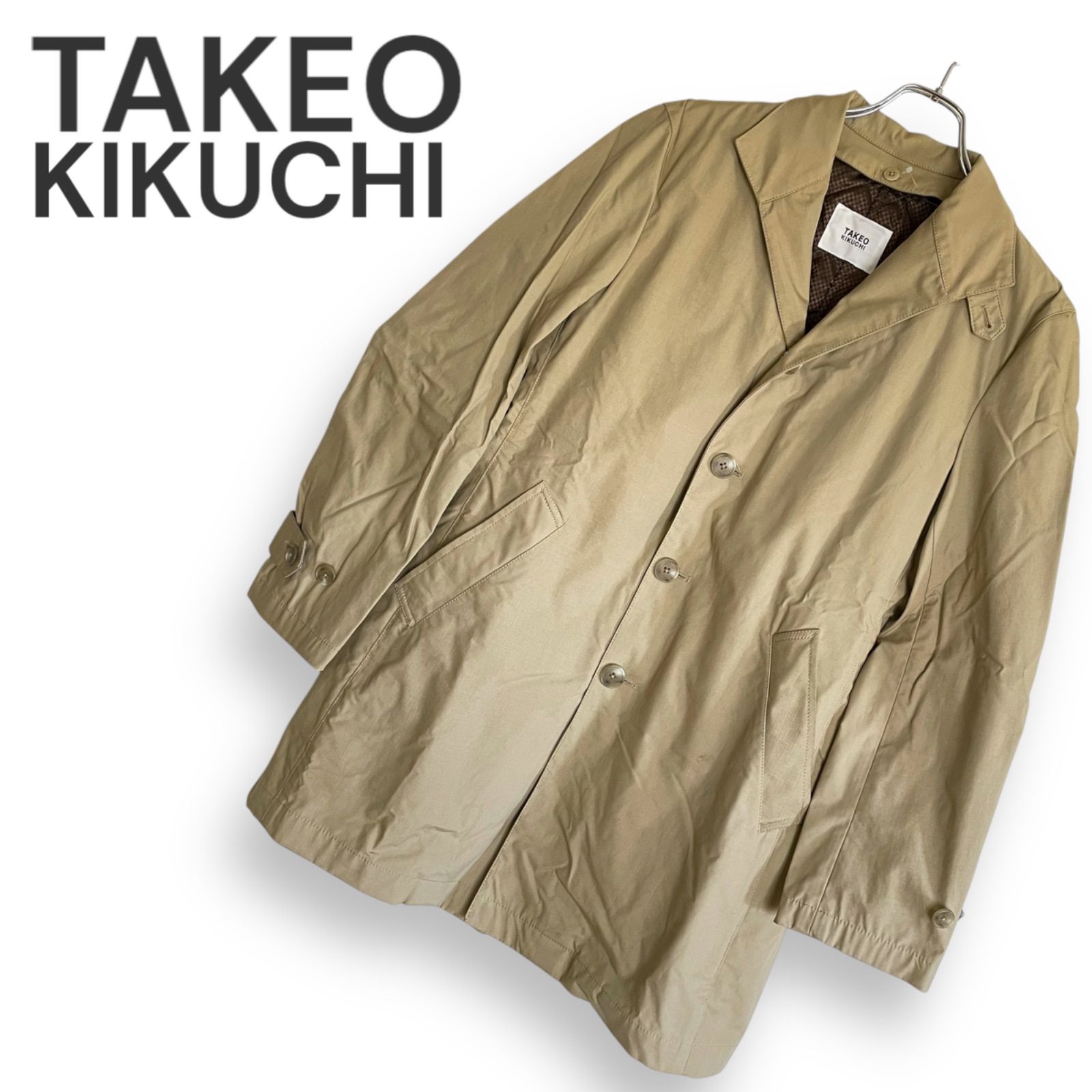 TAKEO KIKUCHI タケオキクチ イエローベージュ 綿100％ トレンチコート 