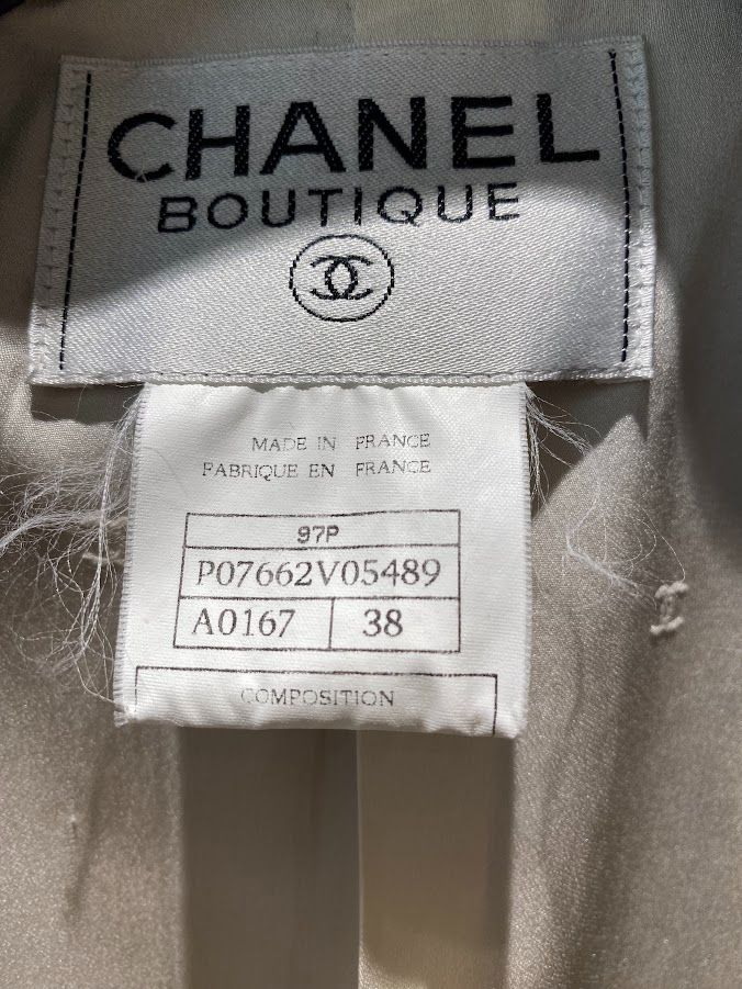 シャネル ツイードジャケット ブラック×ホワイト サイズ38 P07662