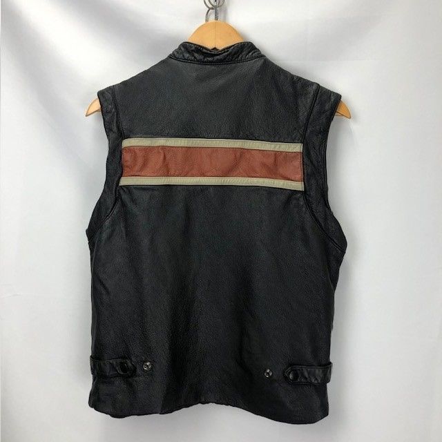 美品 WILSONS LEATHER レザーベスト ビッグサイズXXL ブラック 希少ビッグサイズXXL】WILSONS レザーベスト ブラック 黒革 古着