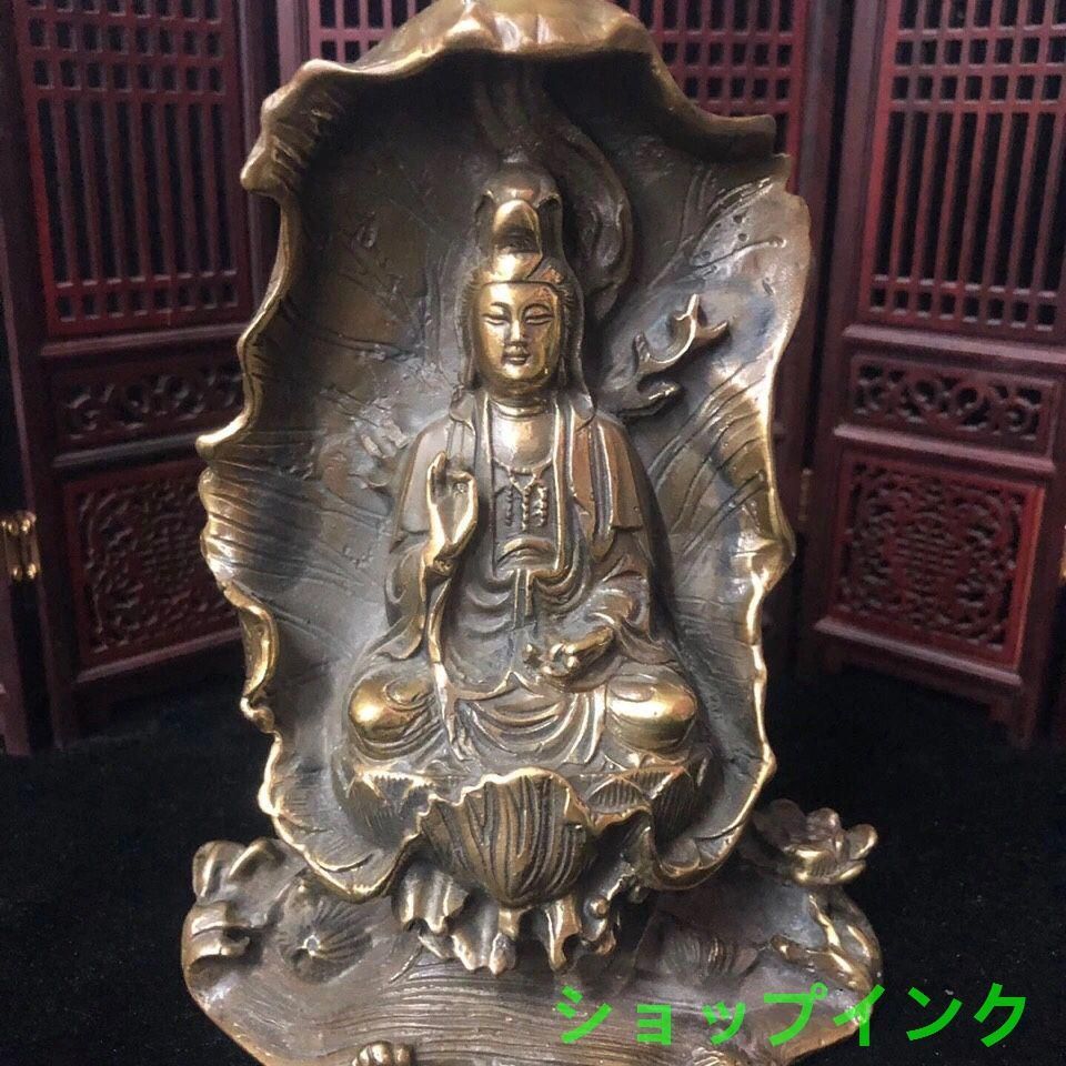 蓮華坐蓮観音 仏像 装飾品 工芸品 美術品 置物 蓮華坐蓮観音 仏像 装飾品 工芸品 美術品 置物 - メルカリ