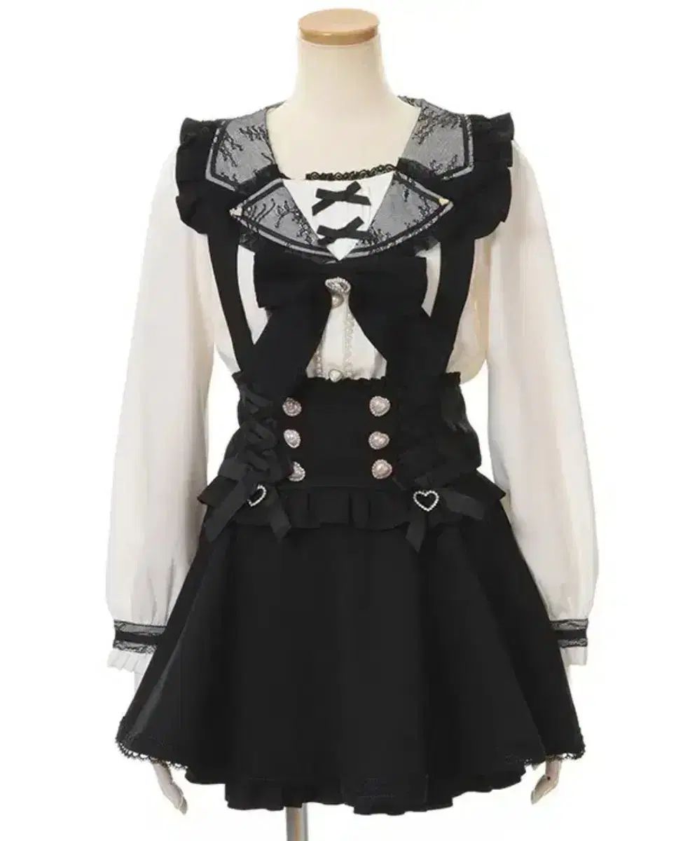 リズリサ レースアップ サスペンダー キュロット スカート 地雷系 量産型 ユニセックス サブカルチャー