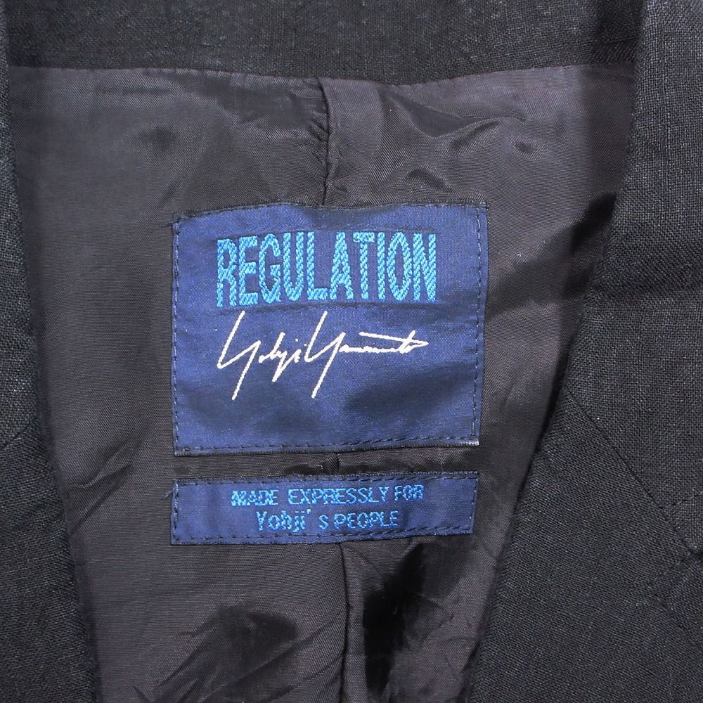 22SS レギュレーション ヨウジヤマモト REGULATION Yohji Yamamoto リネン ロング ジレ ベスト FE-J52-300 1 S ブラック ur1 【中古】 22SS レギュレーション ヨウジヤマモト REGULATION Yohji