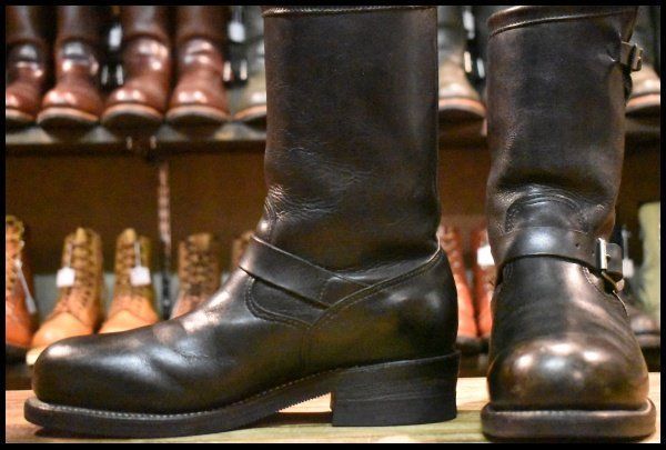 9.5D PT91 白タグ Chippewa チペワ 27863 エンジニア 黒 ブラック スチールトゥ 11インチハイト ビブラム ブーツ HOPESMORE FI521