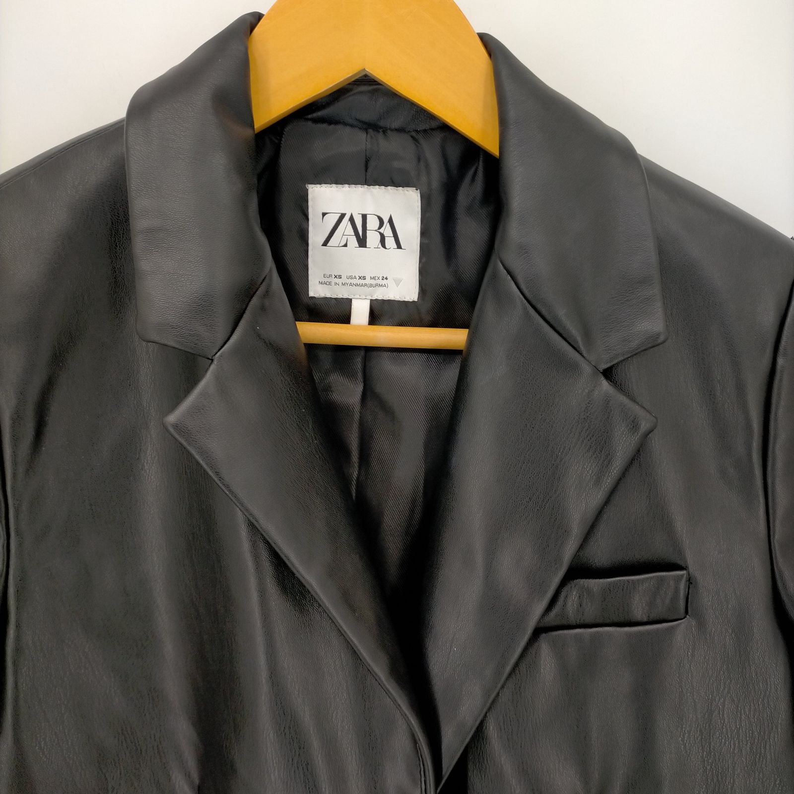ザラ ZARA フェイクレザー テーラードジャケット レディース XS - メルカリ