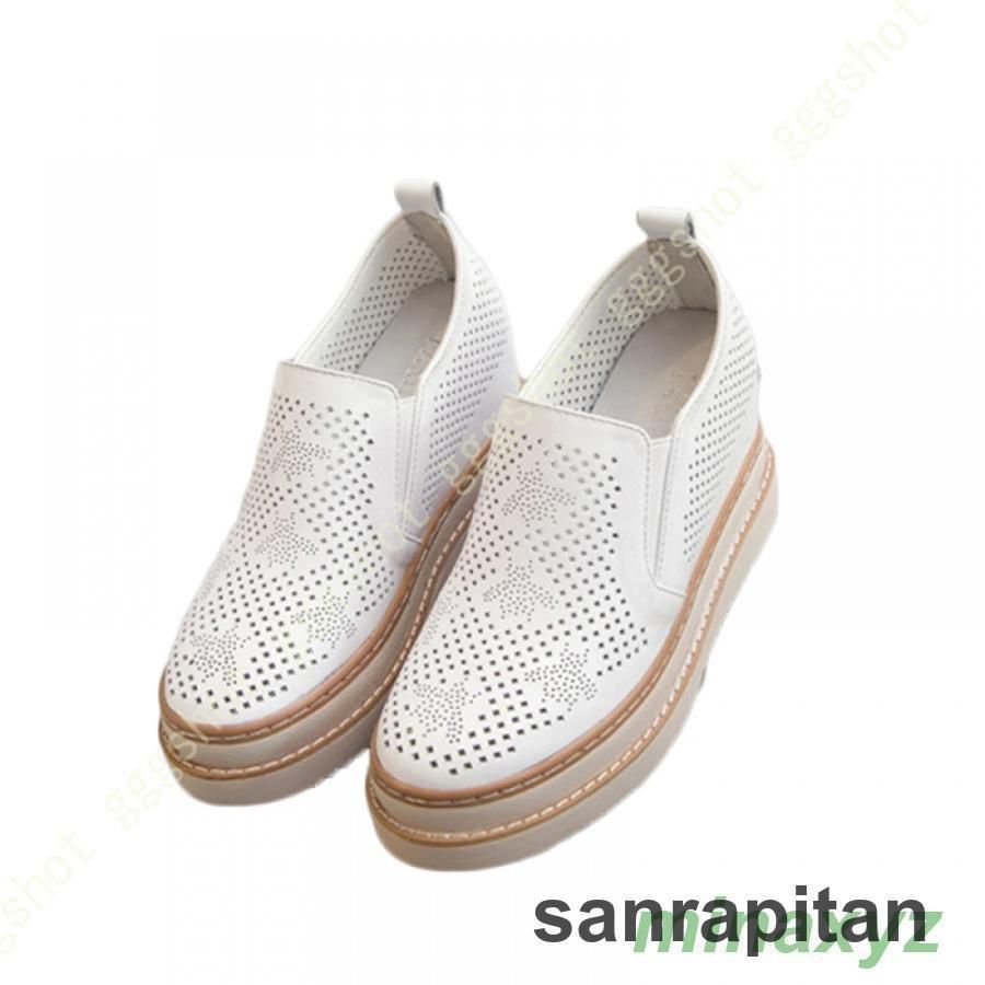 厚底 スリッポン レディース スニーカー インヒール 白 黒 軽量 ローファー ラウンドトゥ ローカット カジュアル クッション性 シークレッ KIN-KAAI_COM