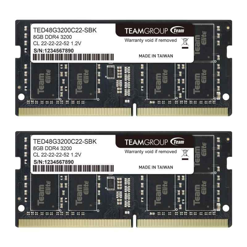P Elite DDR4 16GB Kit (2 x 8GB) 3200MHz PC4-25600 CL22 Unbuffered Non-ECC 1.2V SODIMM 260-Pin