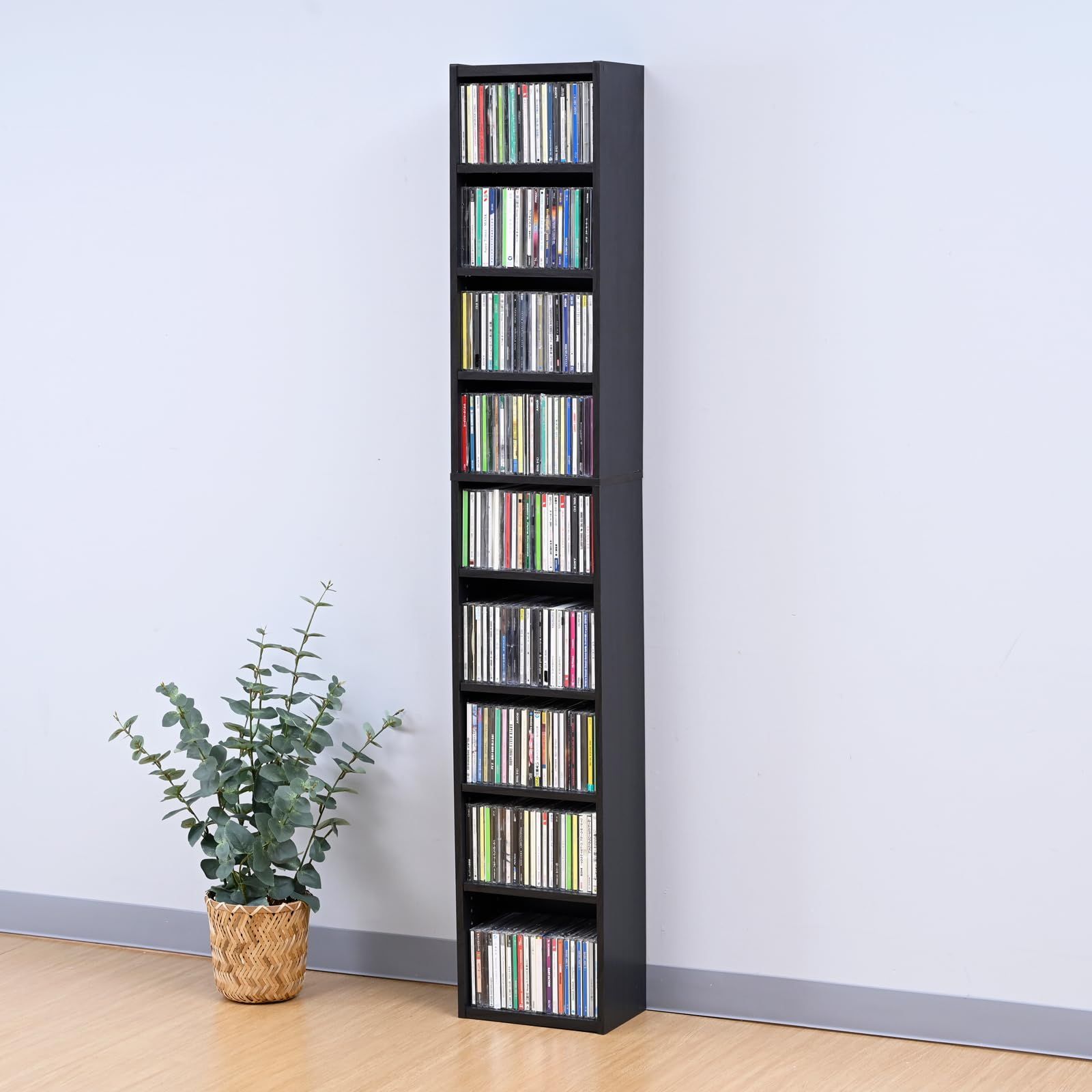 新着商品】幅25.5×奥行17×高さ150cm 収納棚 収納 DVD シェルフ