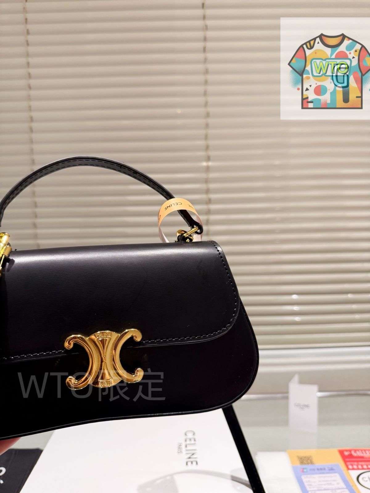 CELINE トリオンフ CELINE セリーヌ トリオンフ レザー フラップ チェーン