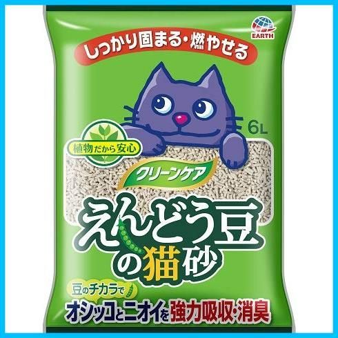 在庫 クリーンケア えんどう豆の猫砂 アース 6 L 5袋セット 30 猫トイレ 8508 トイレ砂 消臭 猫砂 ネコの砂