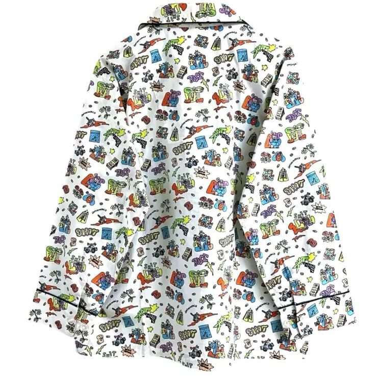  BoTT ボット パジャマ シャツ パンツ 総柄 セットアップ L パジャマ ルームウェア パジャマ