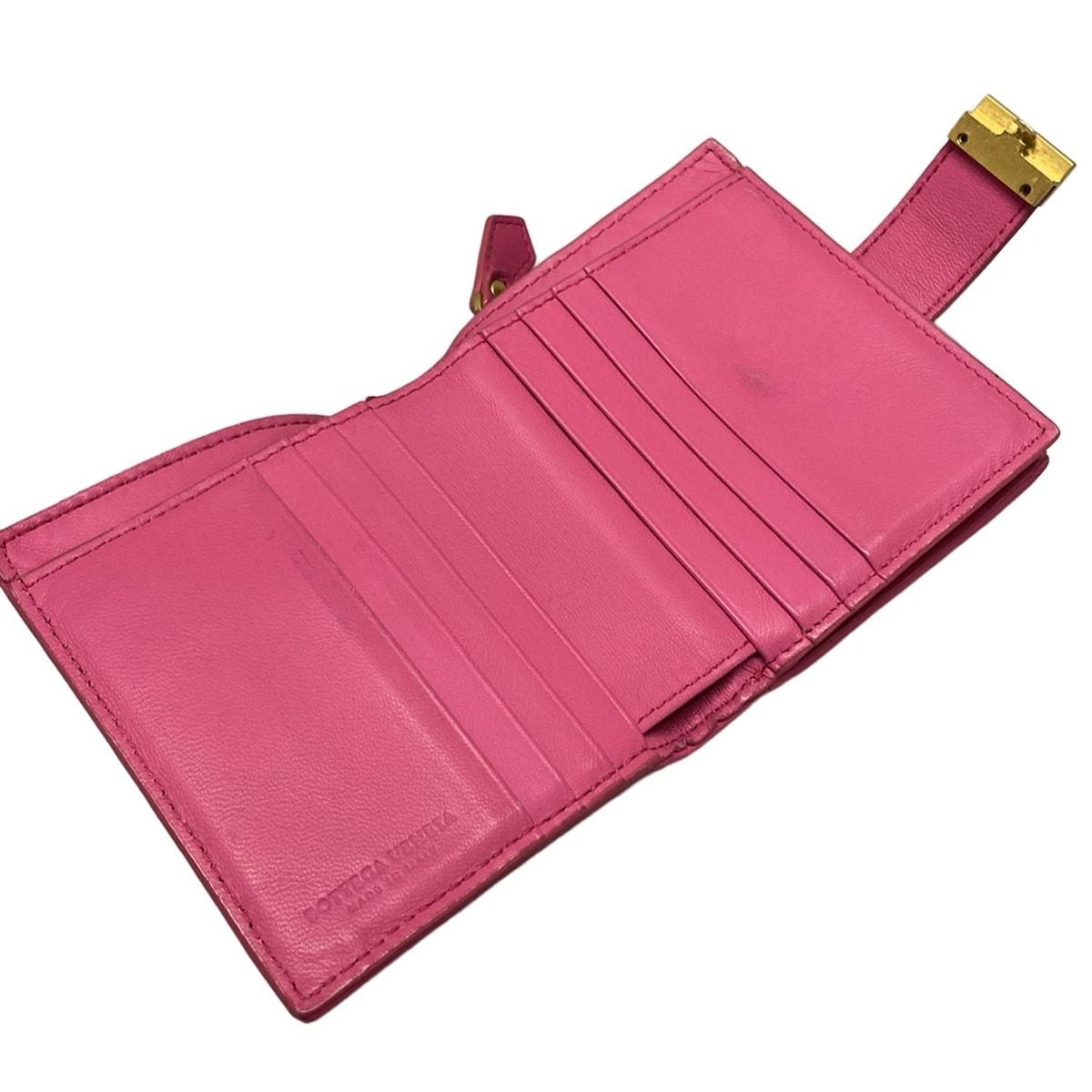 ボッテガ・ヴェネタ ピンク 二つ折り財布 ボッテガヴェネタ 2つ折り