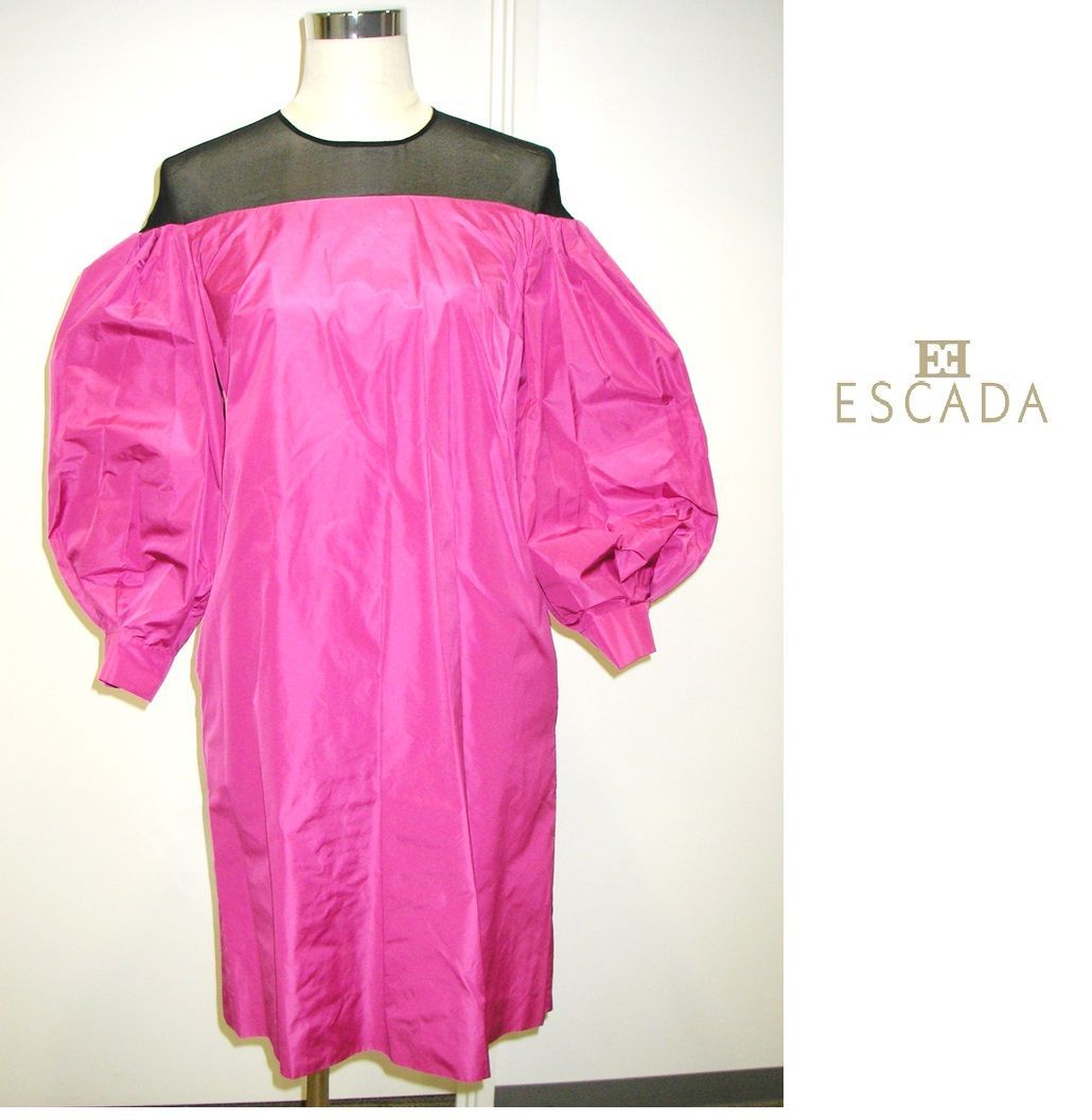 新品】ESCADA（エスカーダ）パフスリーフワンピース 紫ワンピース