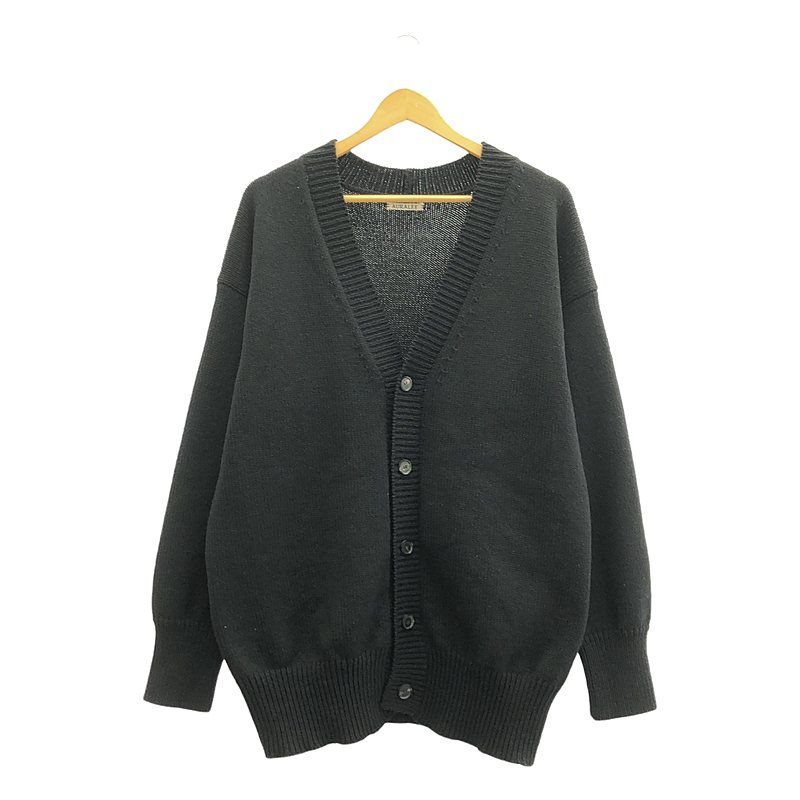 AURALEE | オーラリー | FELT WOOL YARN KNIT CARDIGAN ウールニットカーディガン | 4 | ブラック | レディース