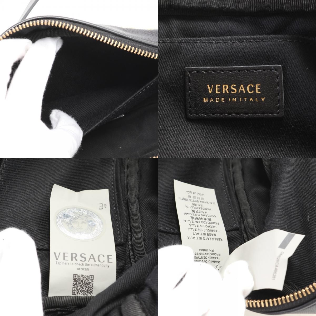 美品 ヴェルサーチ メデューサ ゴールド レザー ウエスト バッグ 