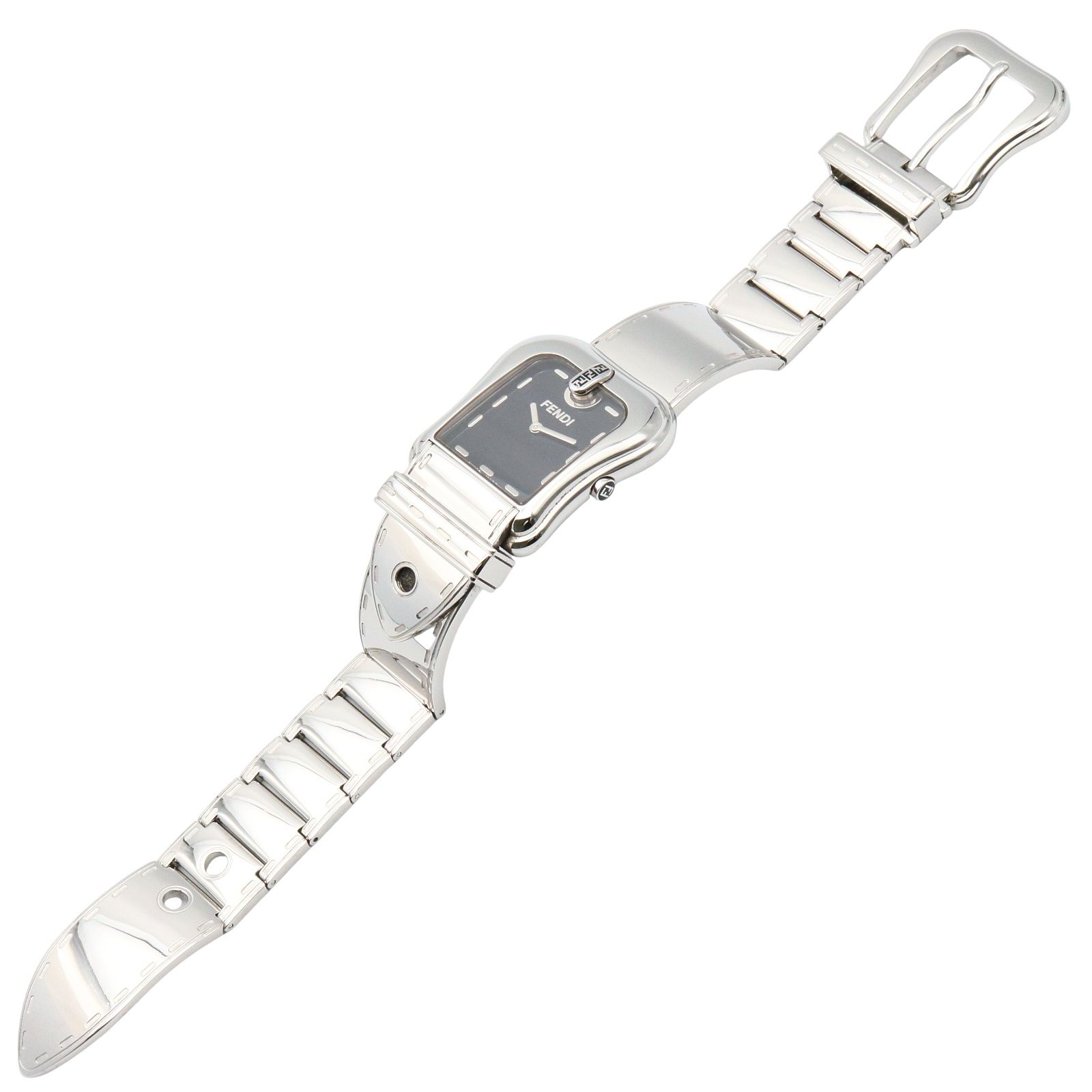 フェンディ FENDI 腕時計 バックルモチーフ 3800G ブラック ステンレススチール バックルモチーフ レディース Used A WWW_SMP1DAWEKUDUS_SCH_ID