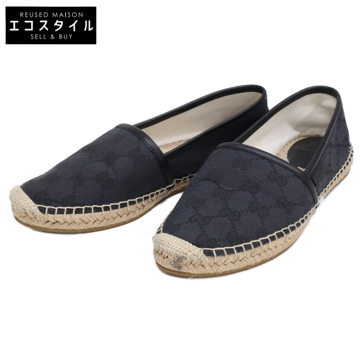 GUCCI グッチ 466902 GGジャガード エスパドリーユ|フラットシューズ 36 1|2