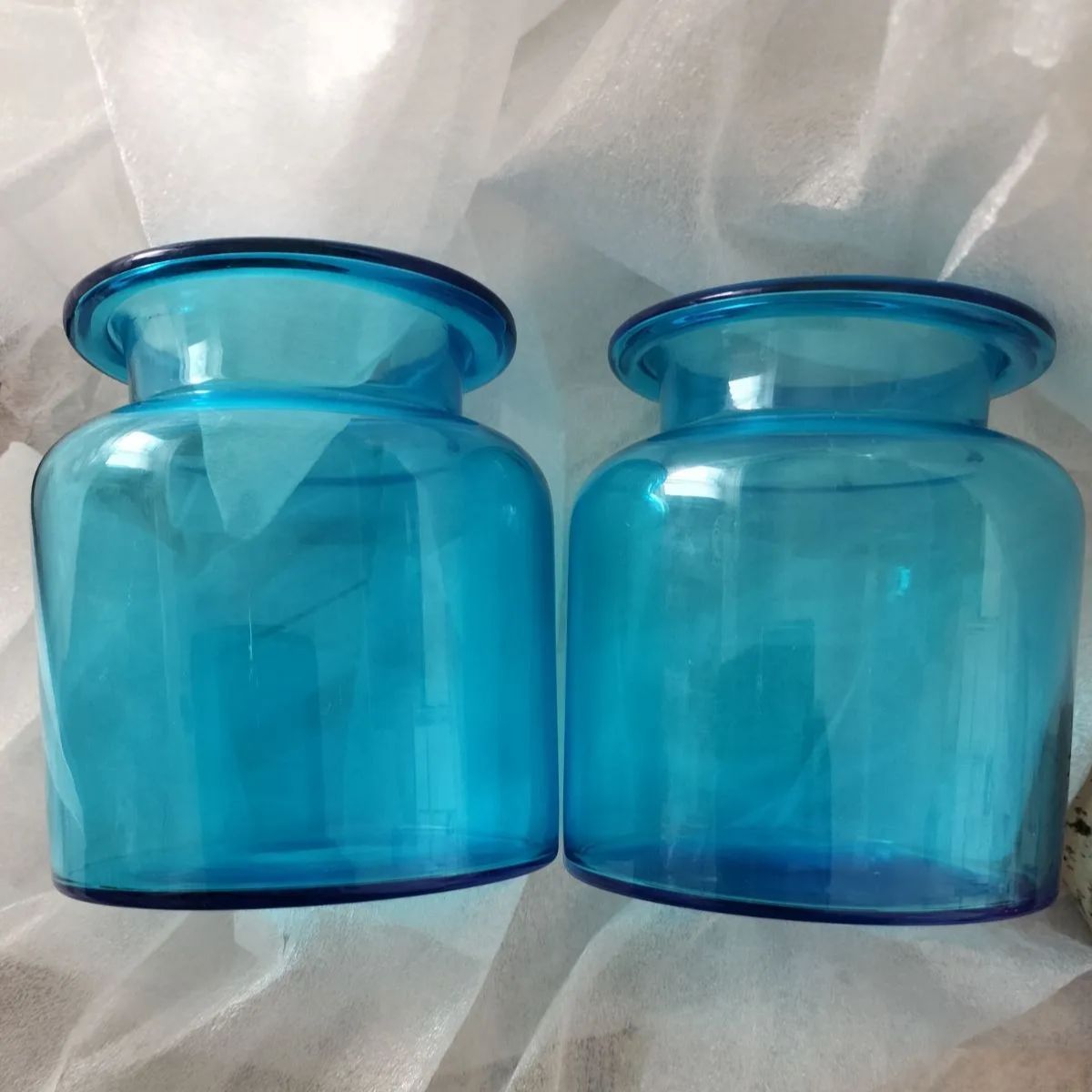 ヴィンテージコバルトブルーフルーツジャーガラス古道具