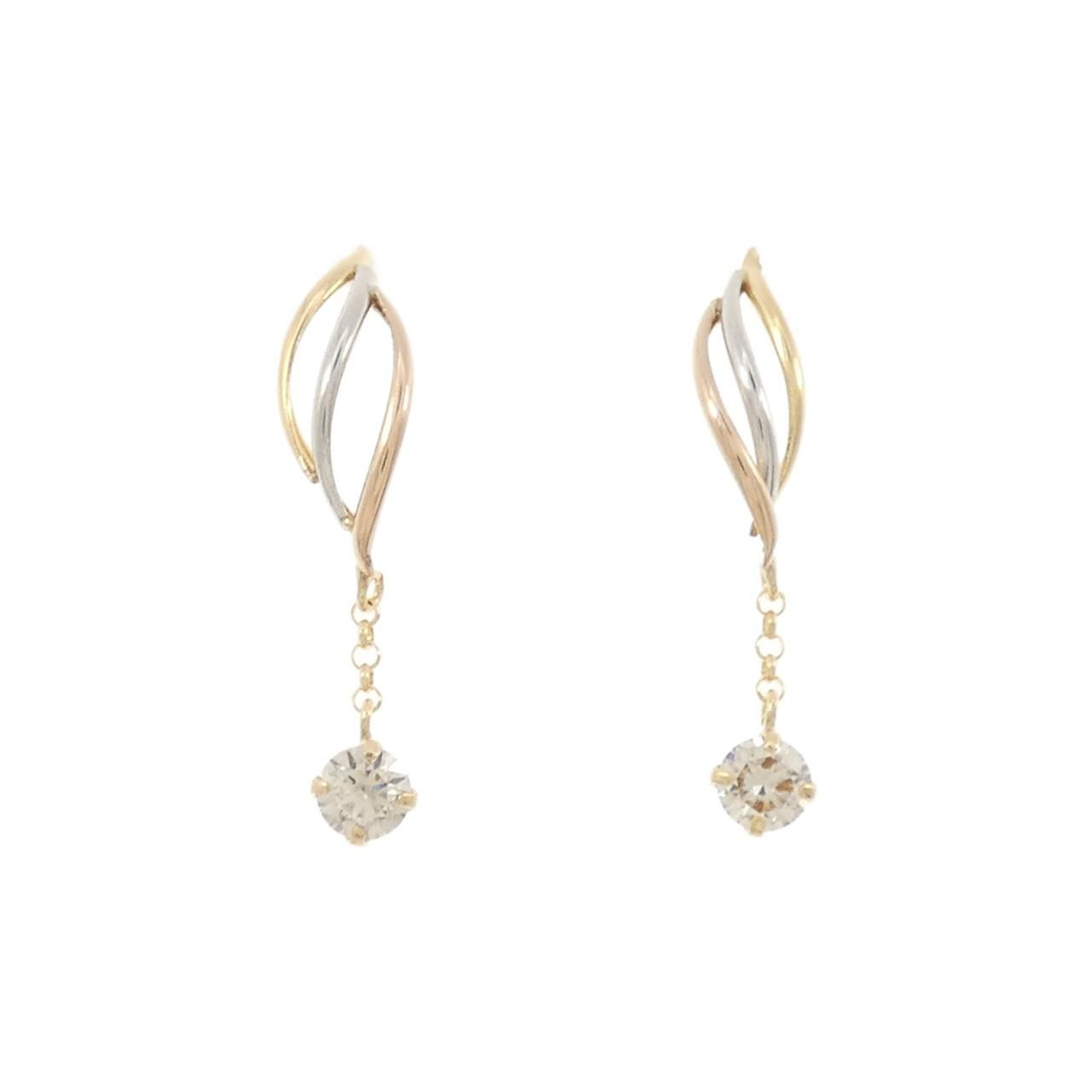 K18YG/PT900/K18PG ダイヤモンド ピアス 0.2CT - メルカリ 