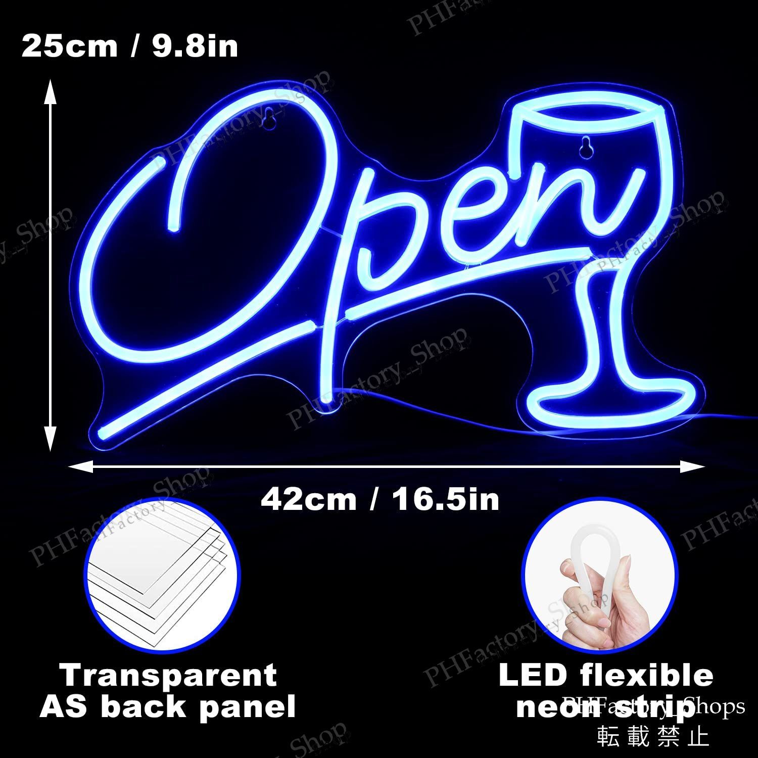 OPEN看板 LED 青オープンビールネオンサイン 部屋の装飾 レストラン