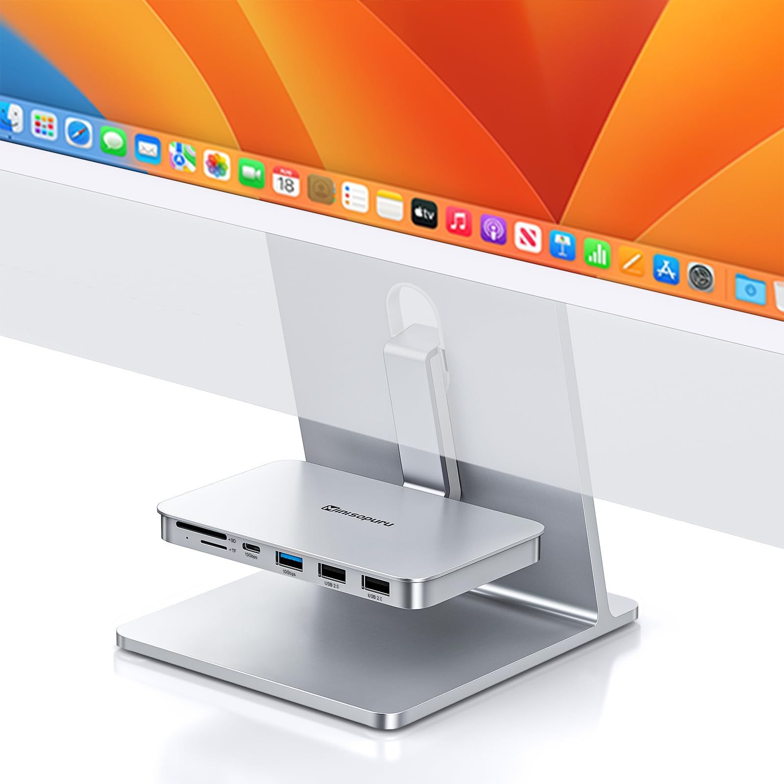 数量 USB C ハブ iMac 24 インチ 2021|2025 用 ミニソプル 6 IN 1 iMac アクセサリー iMac M1|M3 用 USB A|C 10Gbps および SD|TF を備えた iMac USB ハブ iMac 24 インチ