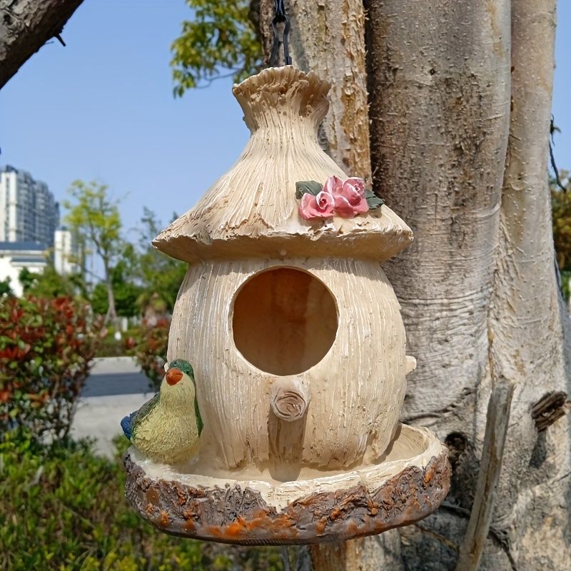 巣箱 鳥の巣 鳥の巣箱 バードハウス バードルーム 鳥用品 鳥かご 巣箱 庭園 自然 装飾 ぶら下げ 吊り下げ 休憩所 樹脂