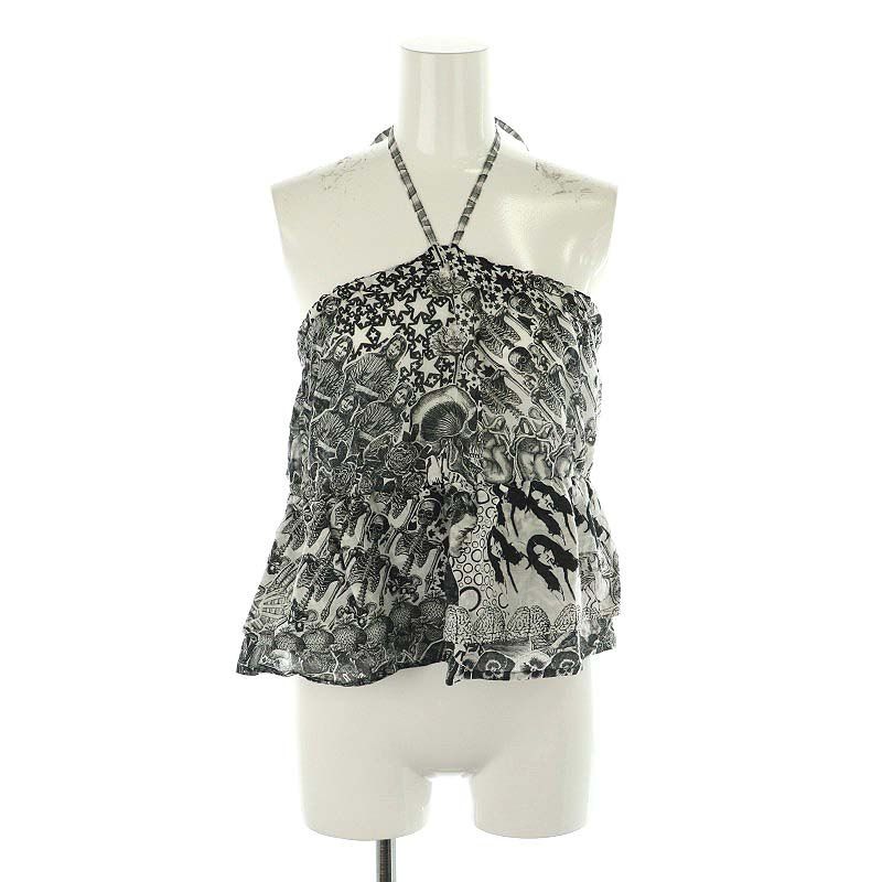 ヒステリックグラマー HYSTERIC GLAMOUR 24SS HYS MANDARA柄 チューブトップブラウス プルオーバー 総柄 F 黒 白 ブラック ホワイト |HK OS