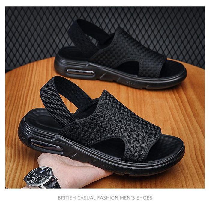 ブラックビーチサンダル リーフ（REEF）（メンズ）サンダル THE RAGLAN CJ3889-BLK