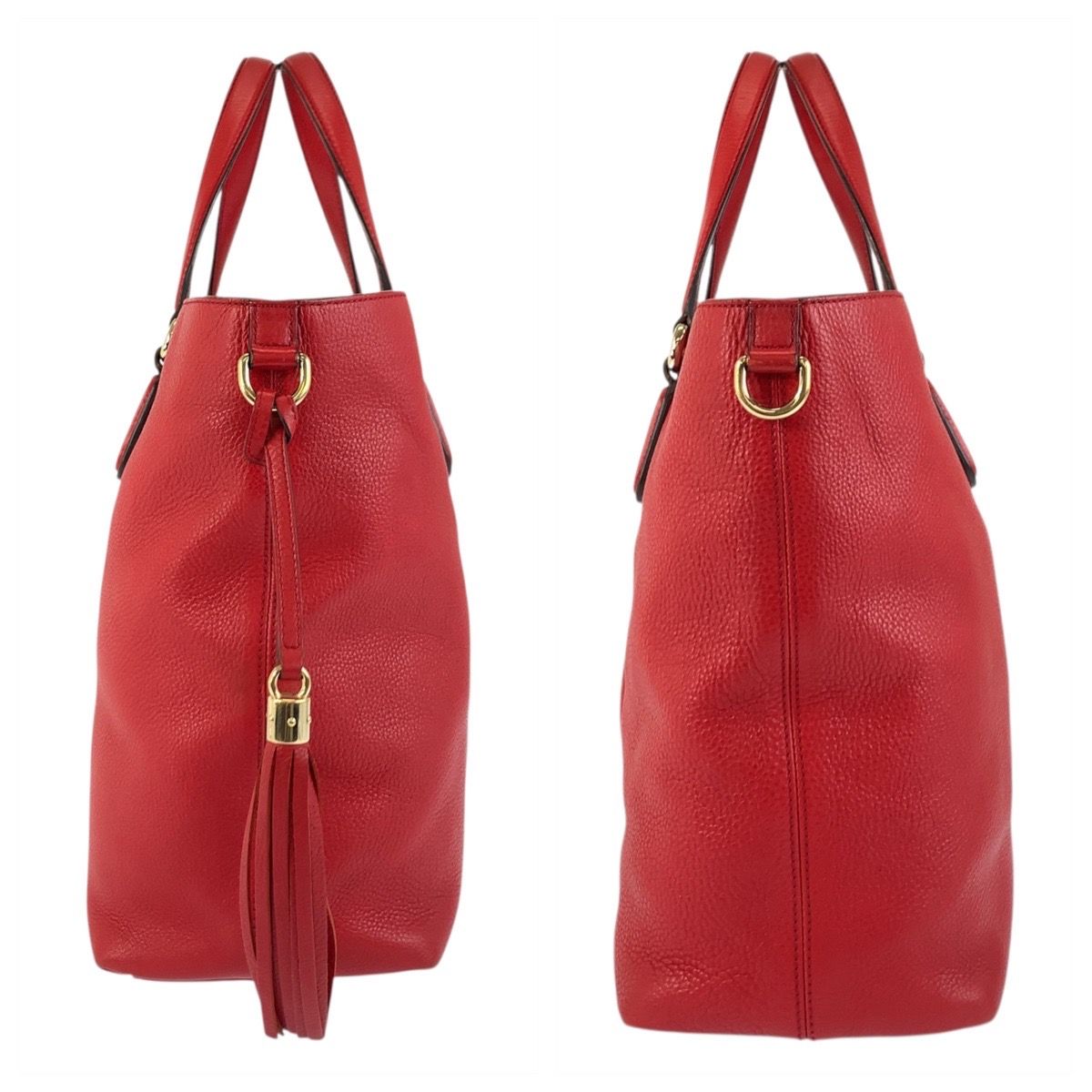 美品 GUCCI グッチ ソーホー レッド ゴールド金具 レザー 282303  