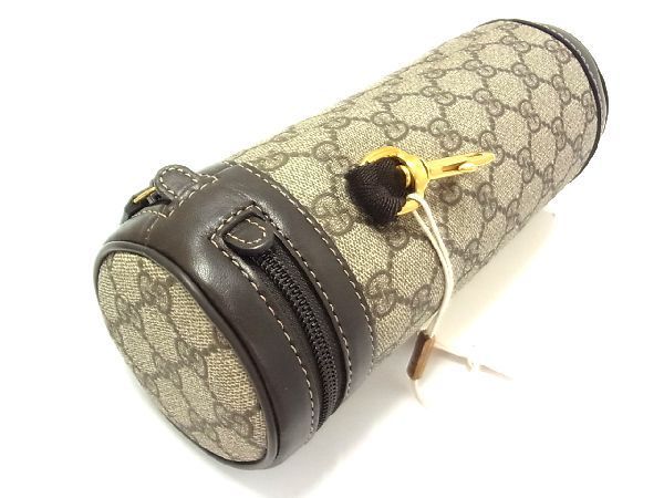 □極美品□ GUCCI グッチ 271360 GG柄 PVC×レザー ボトルカバー 哺乳瓶