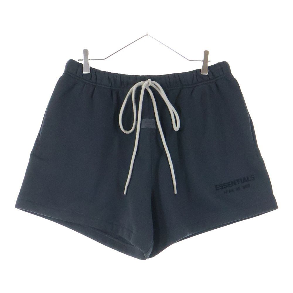 FEAR OF GOD ESSENTIALS フィアオブゴッド エッセンシャルズ SHORT PANTS ラバーロゴ スウェットハーフパンツ ショーツ ブラック