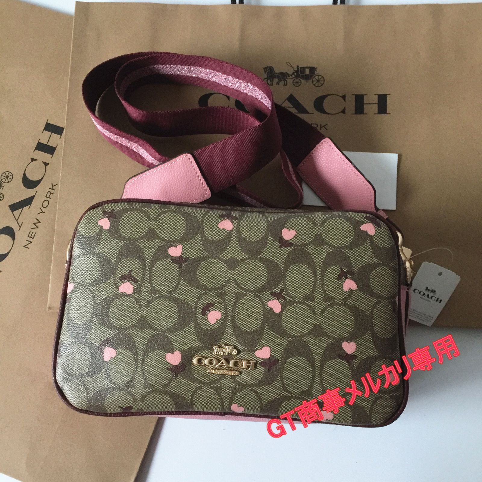 コーチアウトレット】COACHバッグ C3239 ハートフローラル 花柄 ダブル 