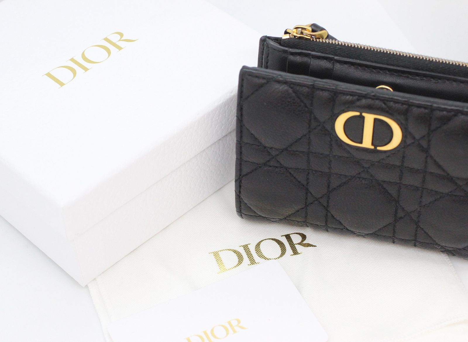 DIOR ディオール カロ ダリアウォレット カナージュ CDロゴ レザー