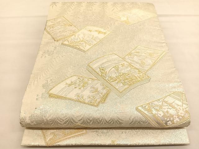 平和屋着物○西陣の名門 加納幸謹製 六通柄袋帯 唐織 冊子春秋花