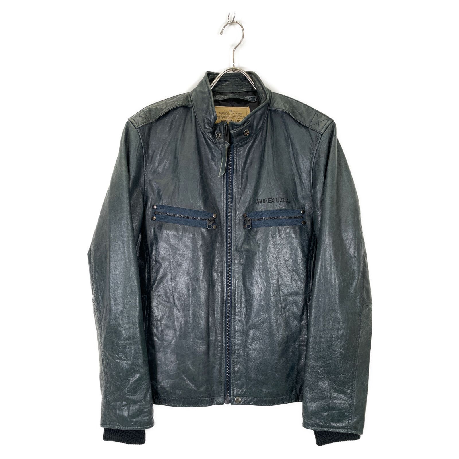 AVIREX U.S.A. 牛革ジャケット (M) AVIREX アヴィレックス 牛革 ライダースジャケット 【公式通販】