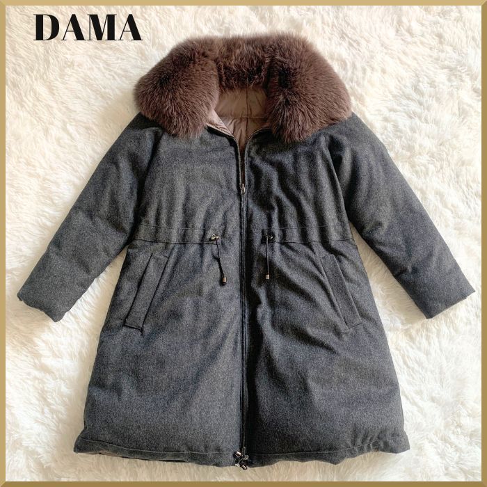 美品】DAMA collection カシミヤ100% リバーシブル ダウンコート サガ