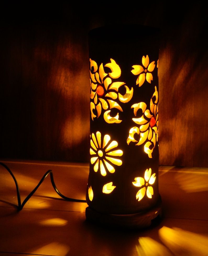 ◆全面彫◆竹灯り・竹あかり・竹灯籠　 ～～ 癒しの灯り ★拡華★～～ ◇全面彫◇竹灯り・竹あかり・竹灯籠 ～～ 癒しの灯り 華衣ライン