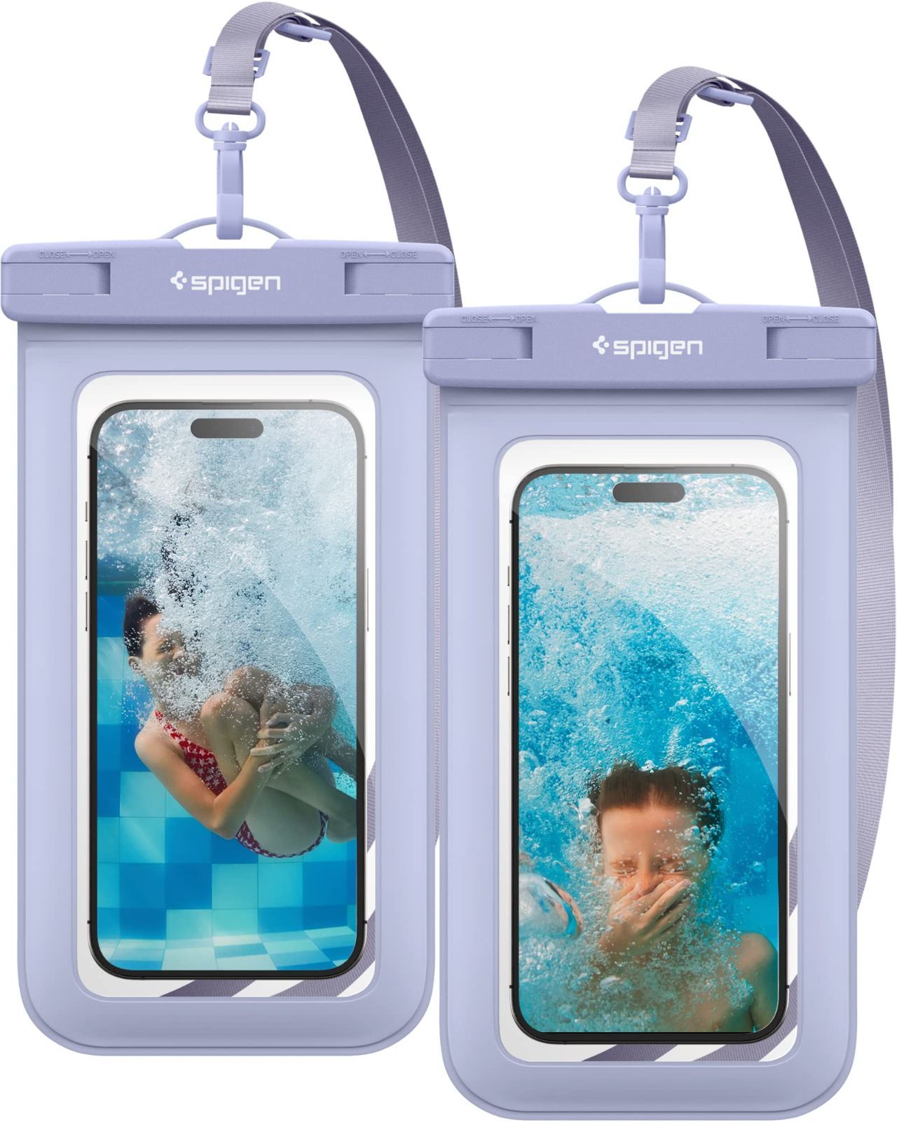 【特価セール】IPX8認定 海に適用 釣り 温泉 完全防水 お風呂 密封、水中撮影 顔認証 ネックストラップ付属 タッチ可 8.2インチ対応 最大 AMP04524 Android iPhone 小物 (アクア・ブルー) 防水ケース 