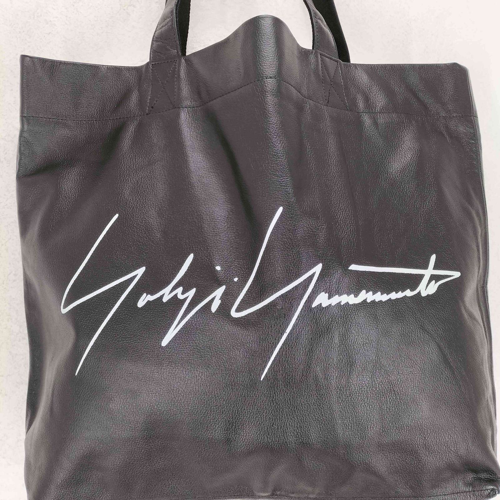 ヨウジヤマモト Yohji Yamamoto シグネチャーロゴカウレザートート