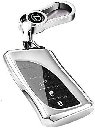 【在庫処分】[PPL] レクサス用 ES NX RX LS IS CT LX UX スマートキーカバー ケース リモコン キー カバー 高級 TPU 軽量 シリコン キーホルダー 汚れ 落下 傷防止 (シルバー-B-01)